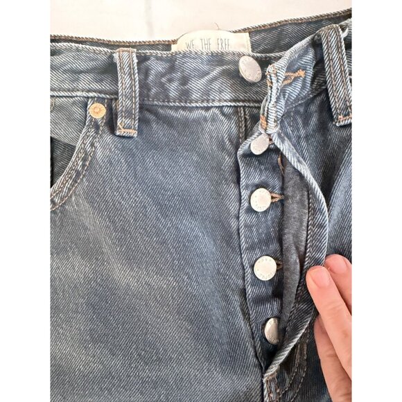 We The Free Jeans Womens Size 31 High-Rise Straight Button Fly‎ Blue Denim - Picture 4 of 11